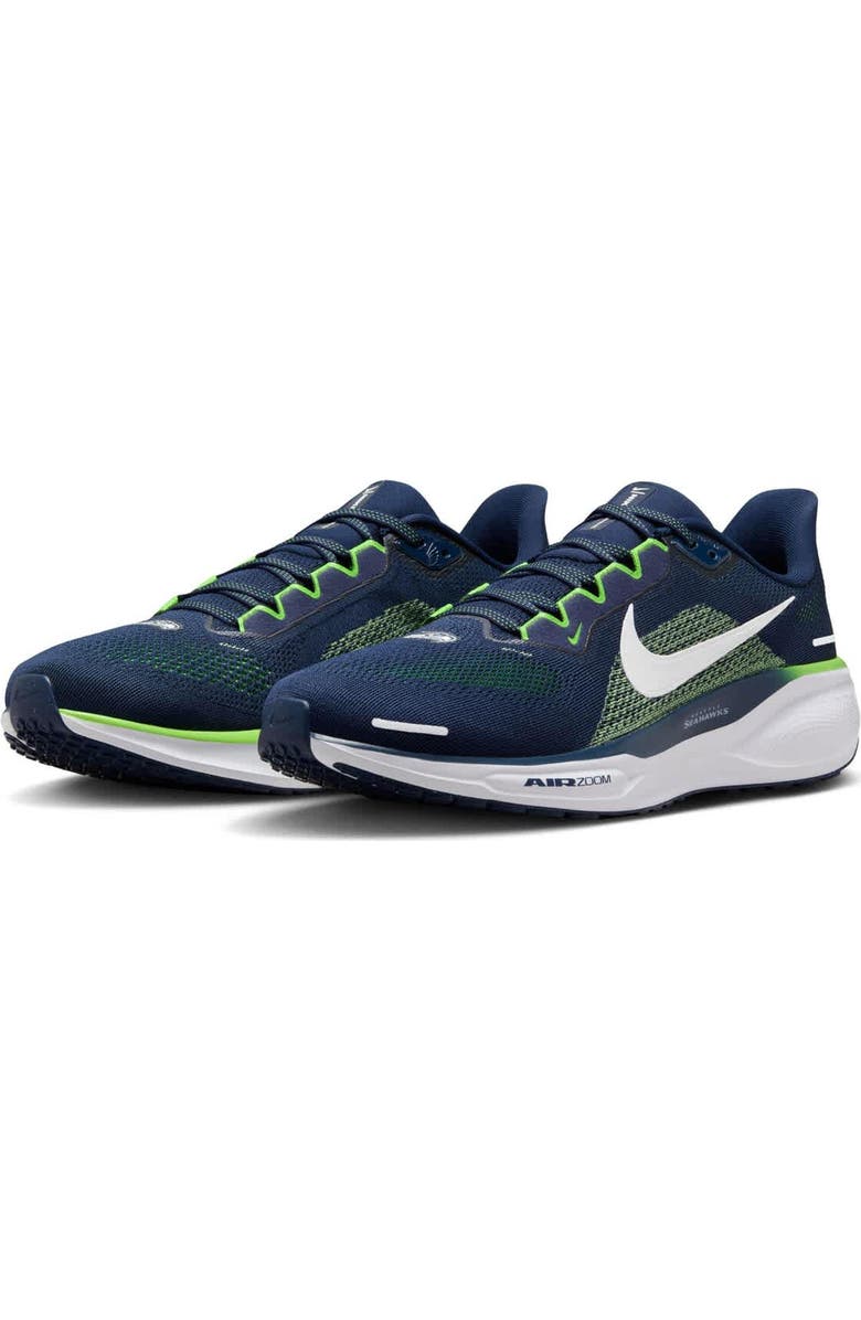 Nike Unisex Nike Navy Seattle Seahawks Zoom Pegasus 41 Running Shoes, Alternate, color,