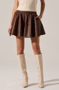 ASTR the Label Chelsey Flare Faux Leather Miniskirt