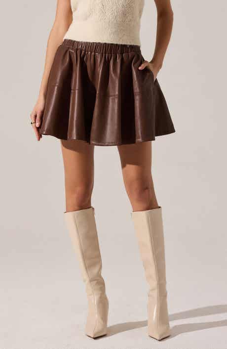 ASTR the Label Chelsey Flare Faux Leather Miniskirt