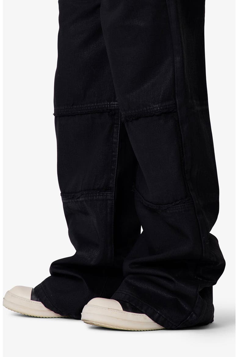 Ultra Wide Waxed Oversize Cargo Pocket Pants, Alternate, color, BLACK