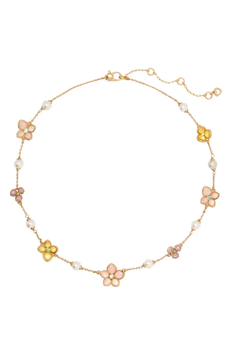 Kate Spade New York pastel petal scatter necklace, Main, color, 