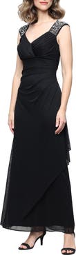 Alex Evenings Heat Set Crystal Empire Waist Gown