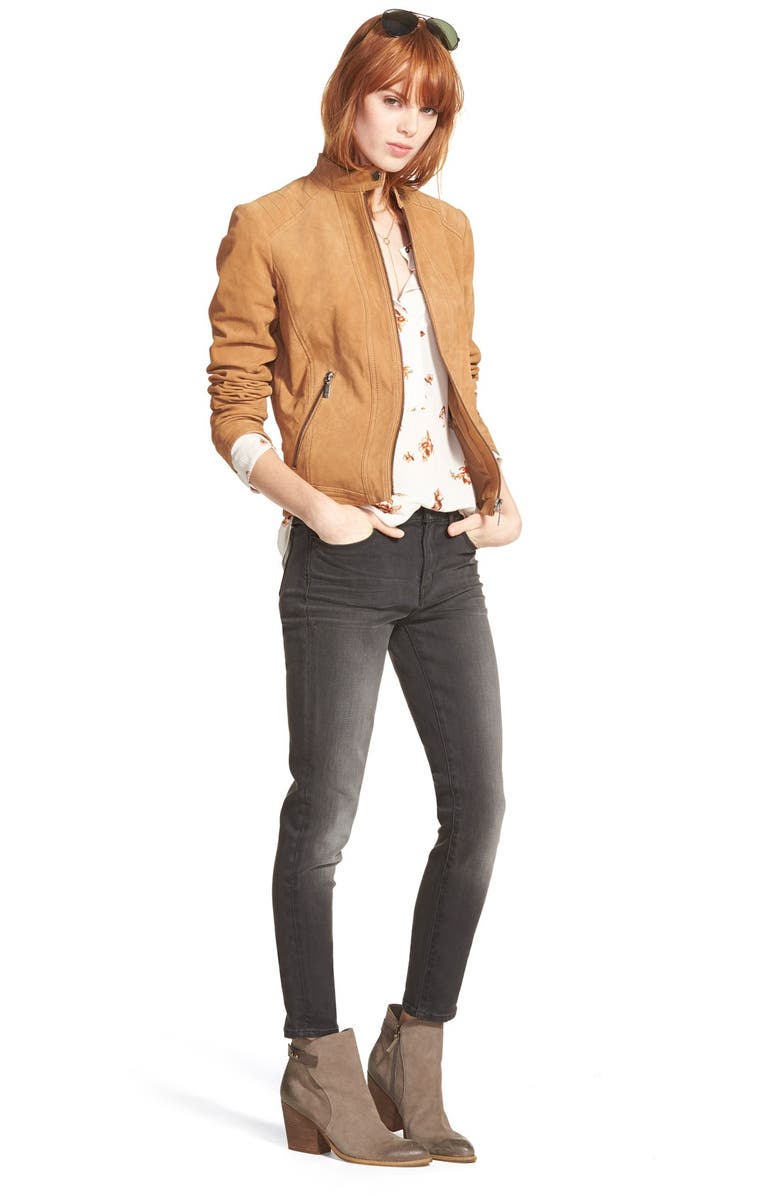 Bernardo Zip Front Suede Jacket, Alternate, color,