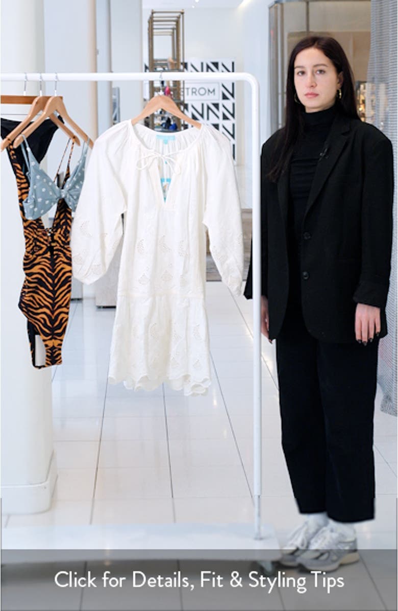 Pearl Broderie Anglaise Cover-Up Minidress, sales video thumbnail