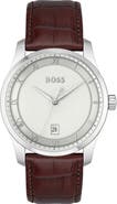 BOSS Principle Leather Strap Watch, 45mm