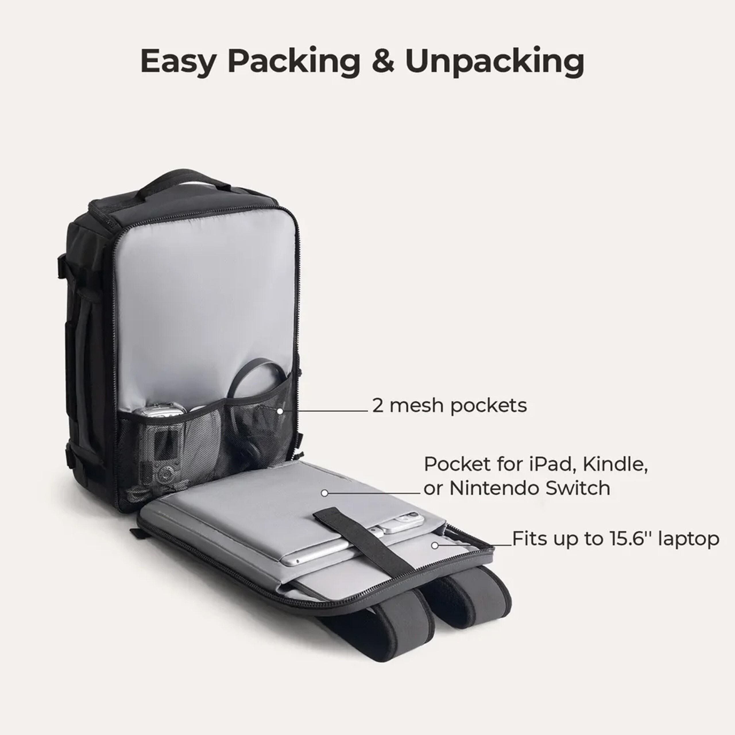 Blast Quick Access Carry On Travel Backpack - 28L-38L Extended, Alternate, color, Black