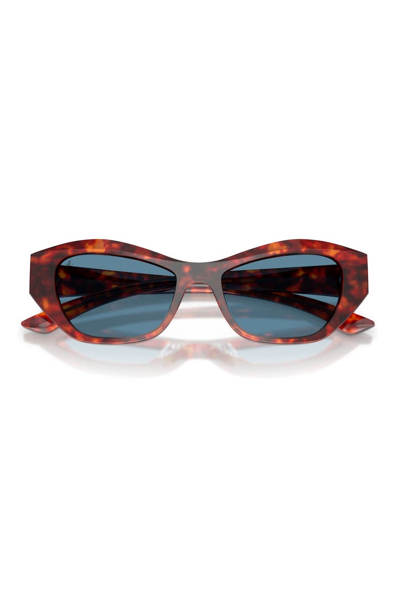 53mm Polarized Cat Eye Sunglasses, Alternate, color, HAVANA RED / POLAR BLUE
