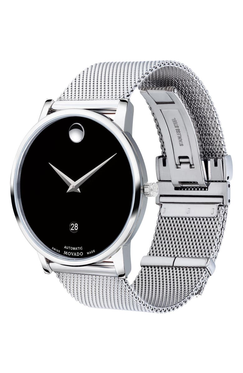 Movado Museum Classic Mesh Strap Watch, 40mm, Alternate, color, 