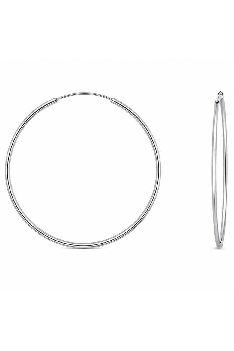 Sterling Silver Large Endless Tube Hoops, Main, color, Silver
