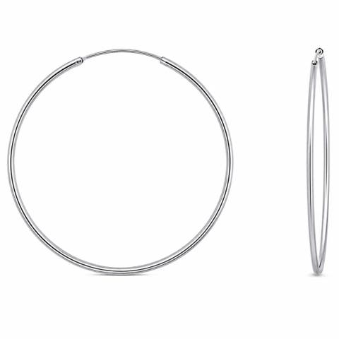Sterling Silver Large Endless Tube Hoops