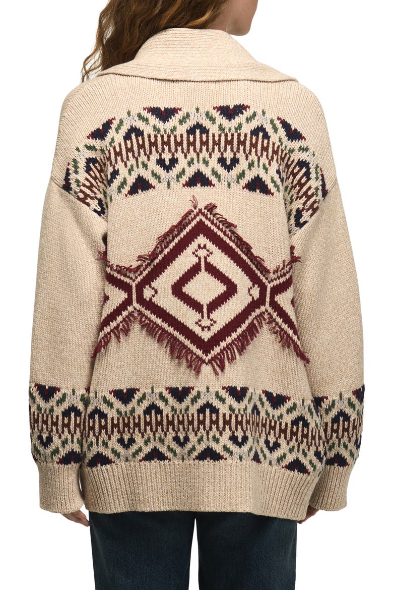 Fringe Southwestern Cardigan, Main, color, WHITECAP GRAY