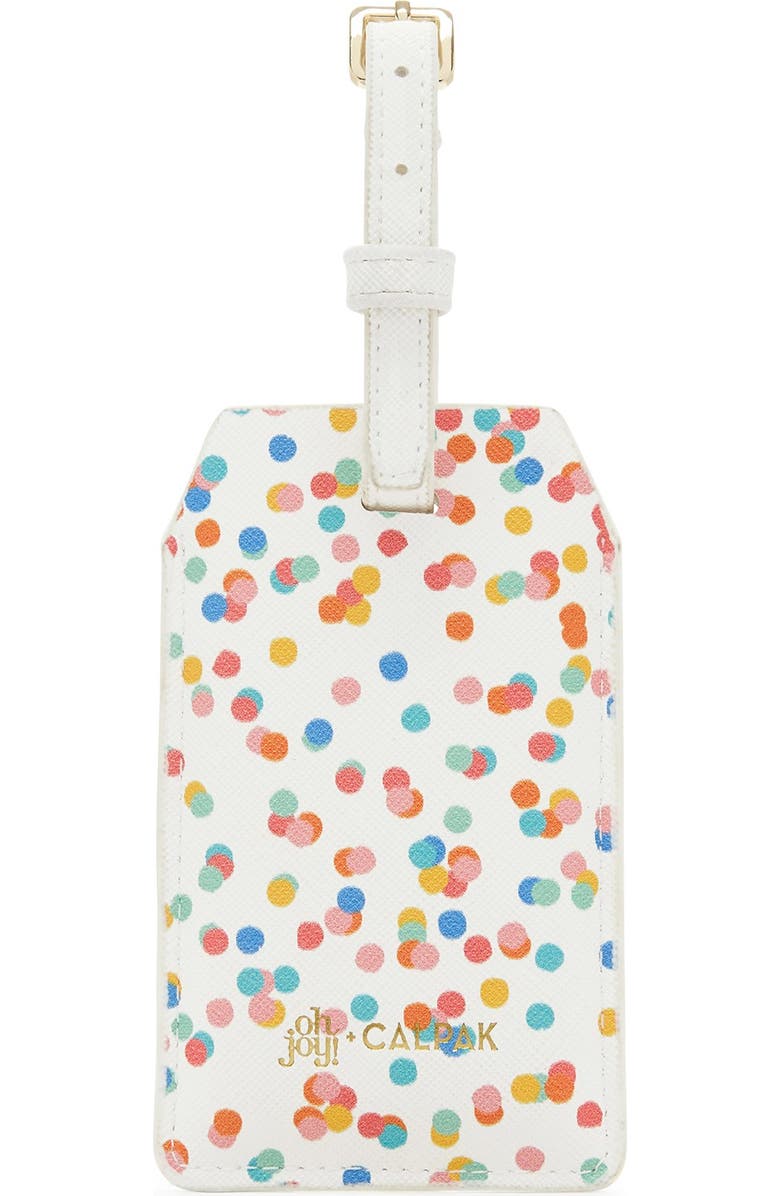 CALPAK Faux Leather Power Charging Luggage Tag, Alternate, color,