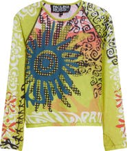 Paolina Russo Long Sleeve Mesh Top