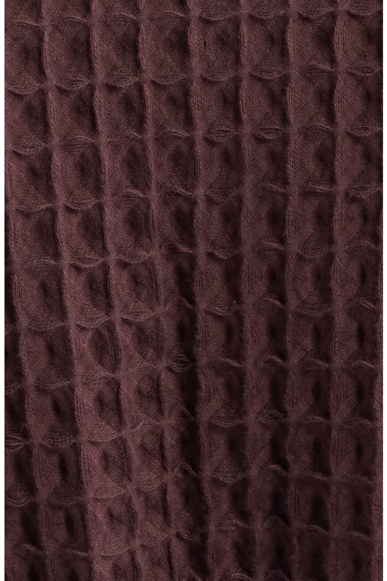 Modern Waffle Robe, Alternate, color, BURGUNDY FUDGE