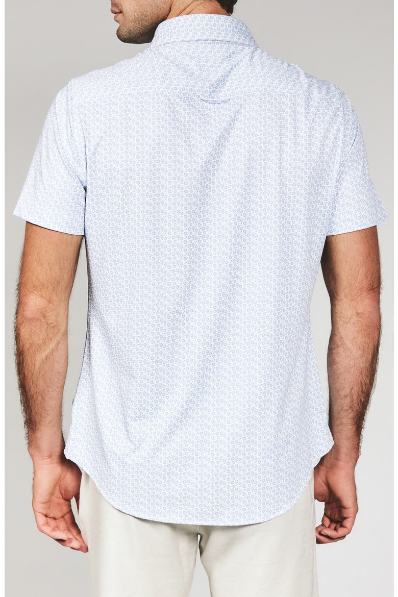 Riley Floral Short Sleeve Performance Button-Up Shirt, Alternate, color, LIGHT BLUE