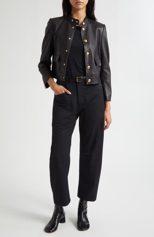 Nili Lotan Hadley Crop Leather Jacket In Black