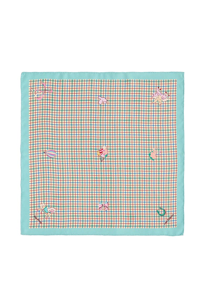 "Pop Pony" Silk Bandana, Main, color, Lake Blue