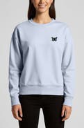 Dalix Butterfly Relaxed Fleece Crewneck Sweatshirt