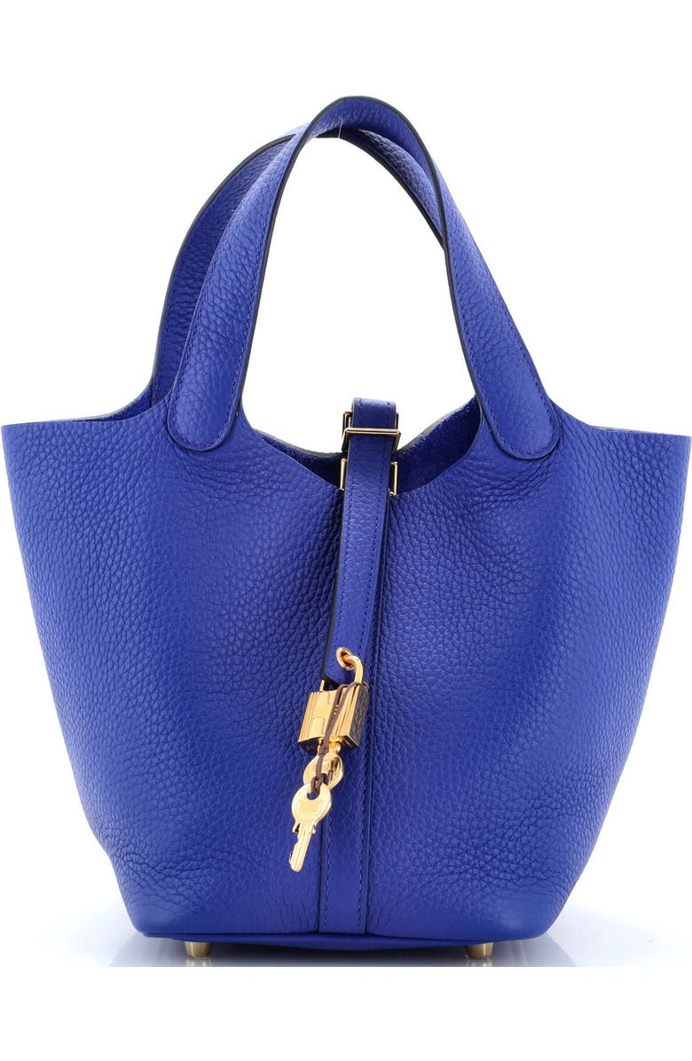 Pre-Owned Hermes Picotin Lock Bag Clemence PM, Main, color, Bleu Royal