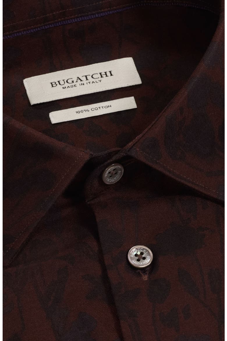 Julian Shaped Long Sleeve Cotton Shirt, Alternate, color, TOBACCO