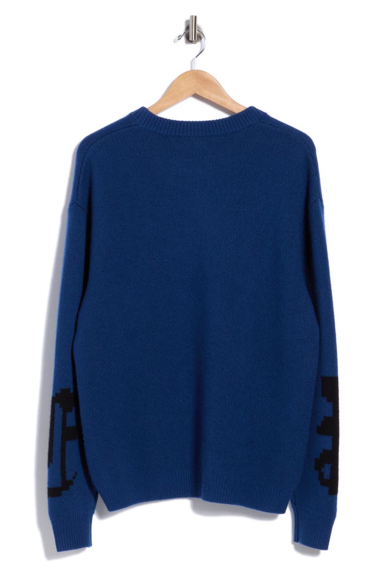 Jacquard Wool Sweater, Alternate, color, BLUE