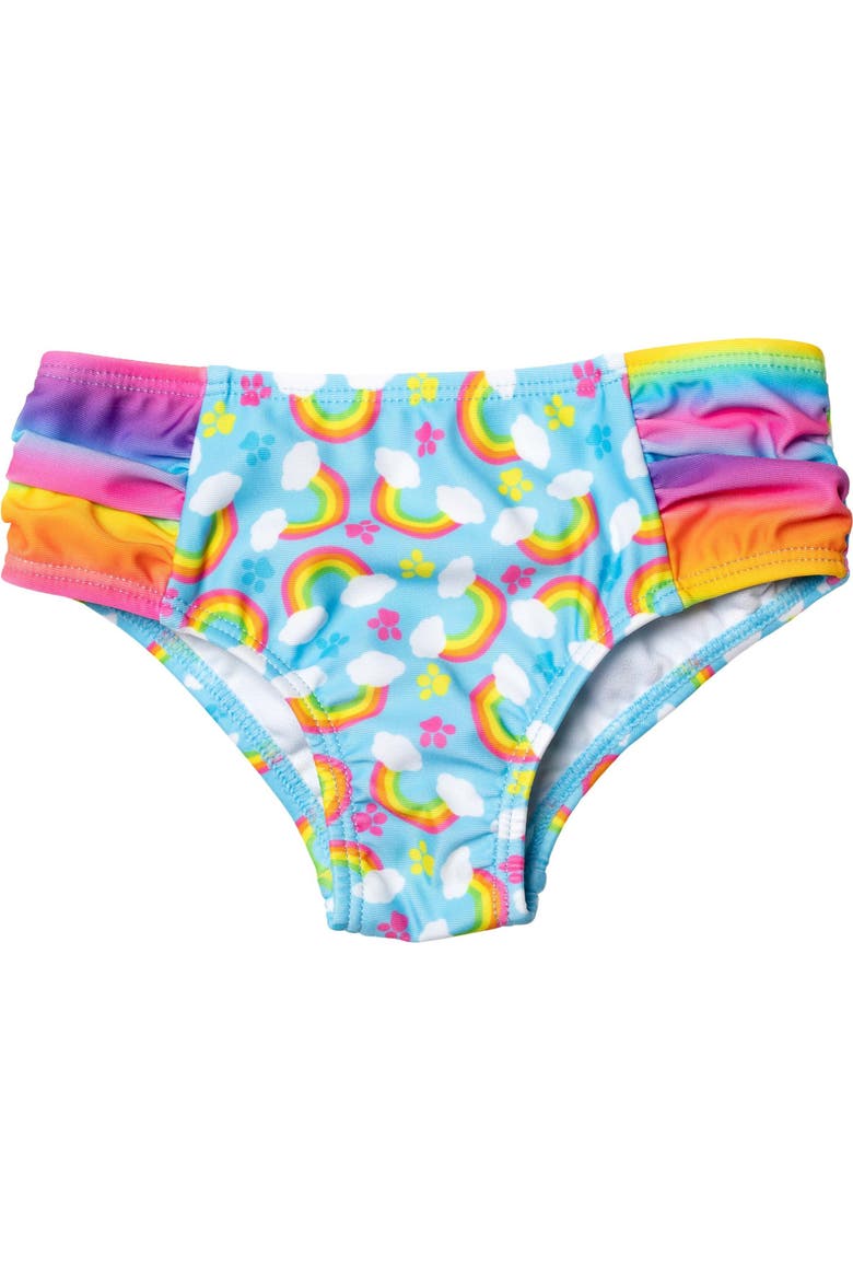 Rash Guard and One Piece Swimwear Set, Alternate, color, Pink Blue Ombre