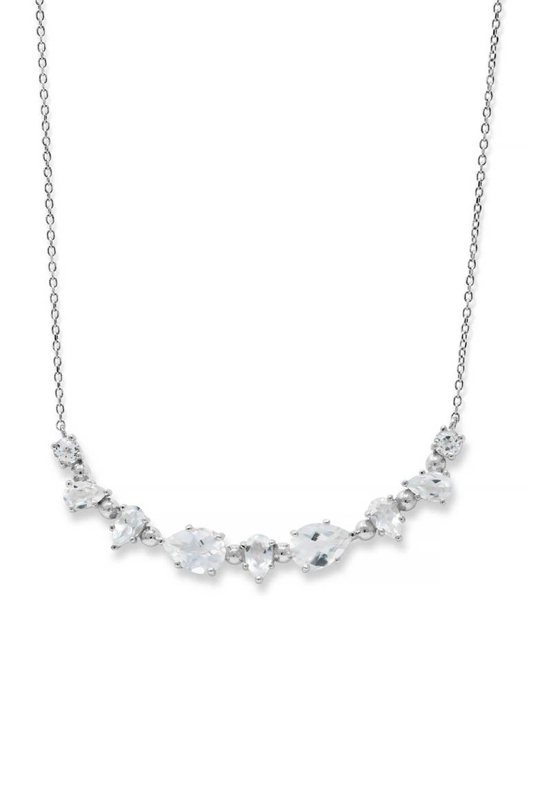 Mélia Gem Bar Necklace, Main, color, CLEAR