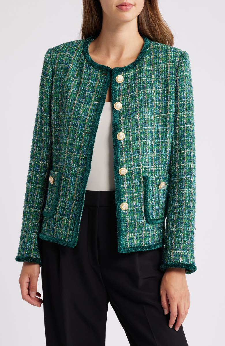 Tahari ASL Bouclé Jacket, Main, color,
