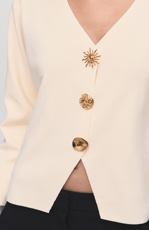 Mango Knit Jacket In Neutral