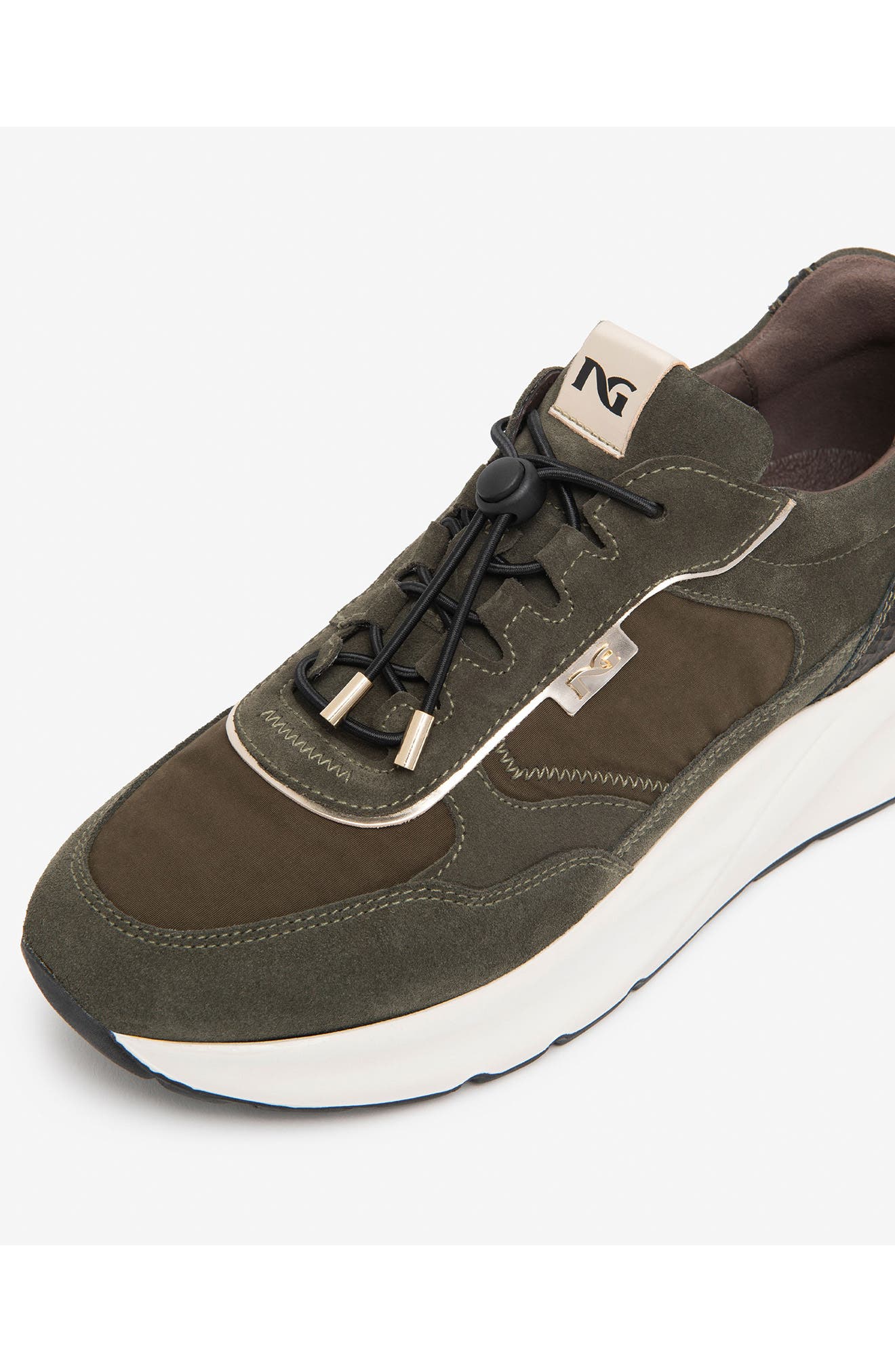 Bungee Sneaker, Alternate, color, OLIVE