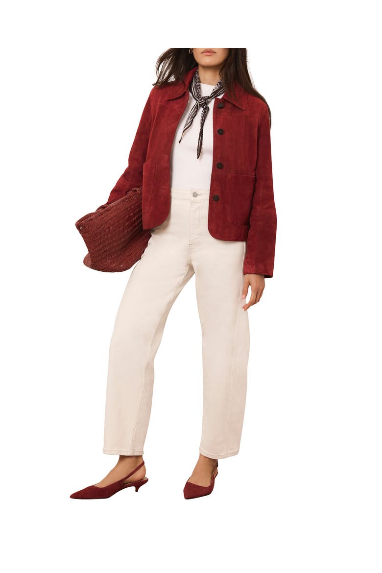 The Essential Suede Jacket, Main, color, Red
