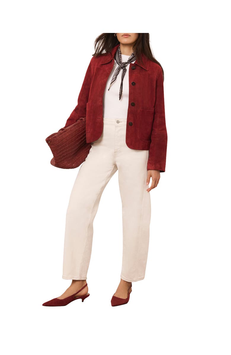 MINT VELVET The Essential Suede Jacket, Main, color, Red