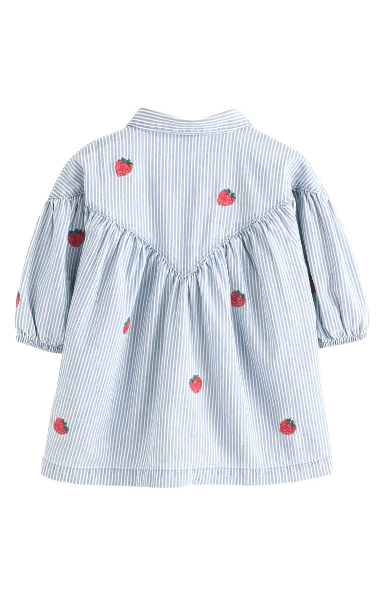 NEXT Kids' Embroidered Stripe Button-Up Shirtdress, Alternate, color, 