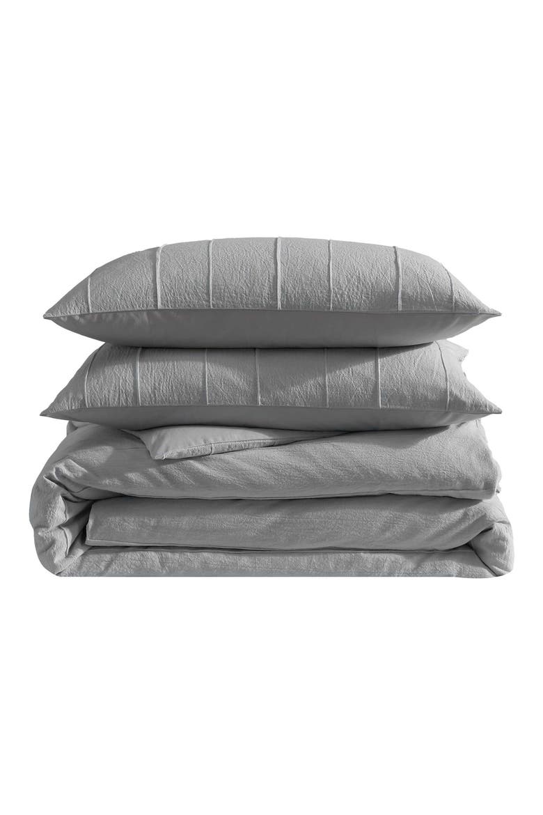 Tucks Jacquard Comforter & Sham Set, Main, color, MEDIUM / DARK GREY