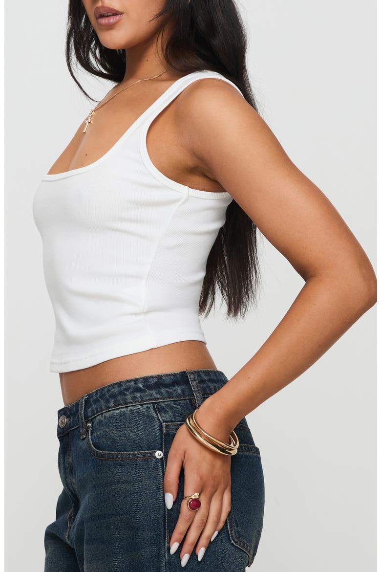 Baseline Square Neck Rib Tank, Alternate, color, WHITE