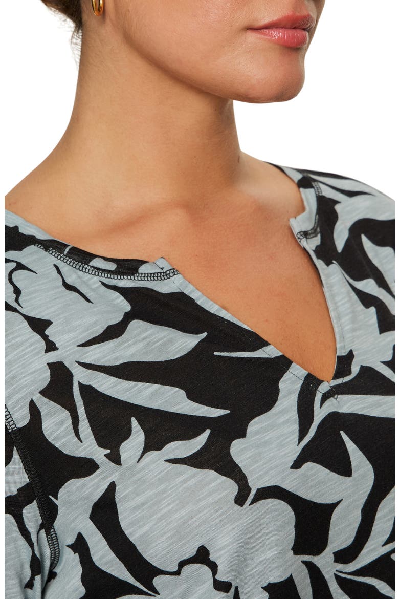 Perfect Notch Print Long Sleeve T-Shirt, Alternate, color, BLACK/ SKY GRAY FLORAL
