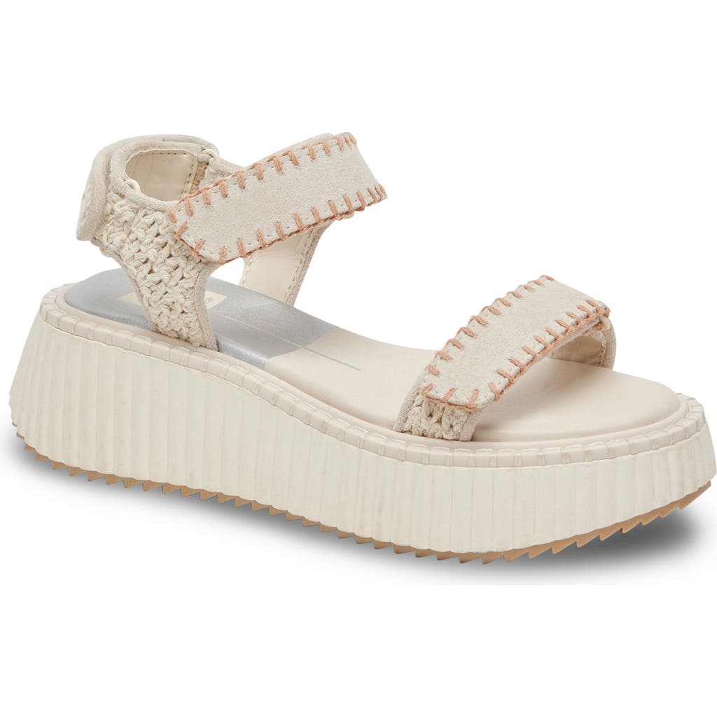 Dolce Vita Debra Platform Sandal In Ivory Suede