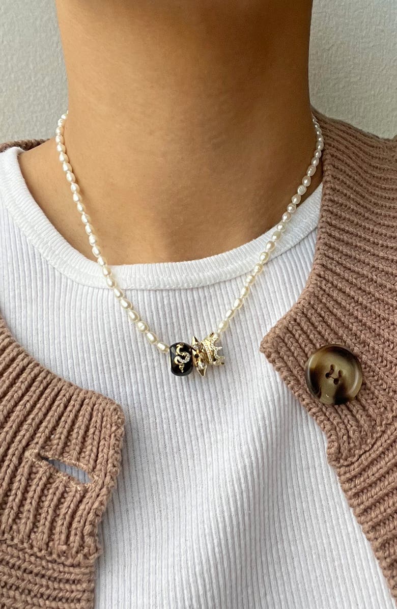 Adina Reyter Fairytale Freshwater Pearl Charm Necklace, Alternate, color, 