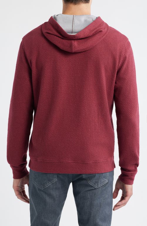 Johnnie-o Zoeller Textured Half Zip Hoodie In Red