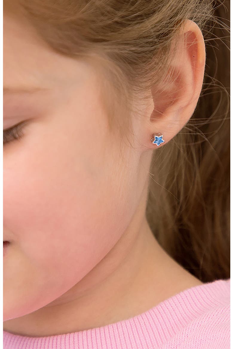 Cubic Zirconia Birthstone Star Earrings, Alternate, color, September