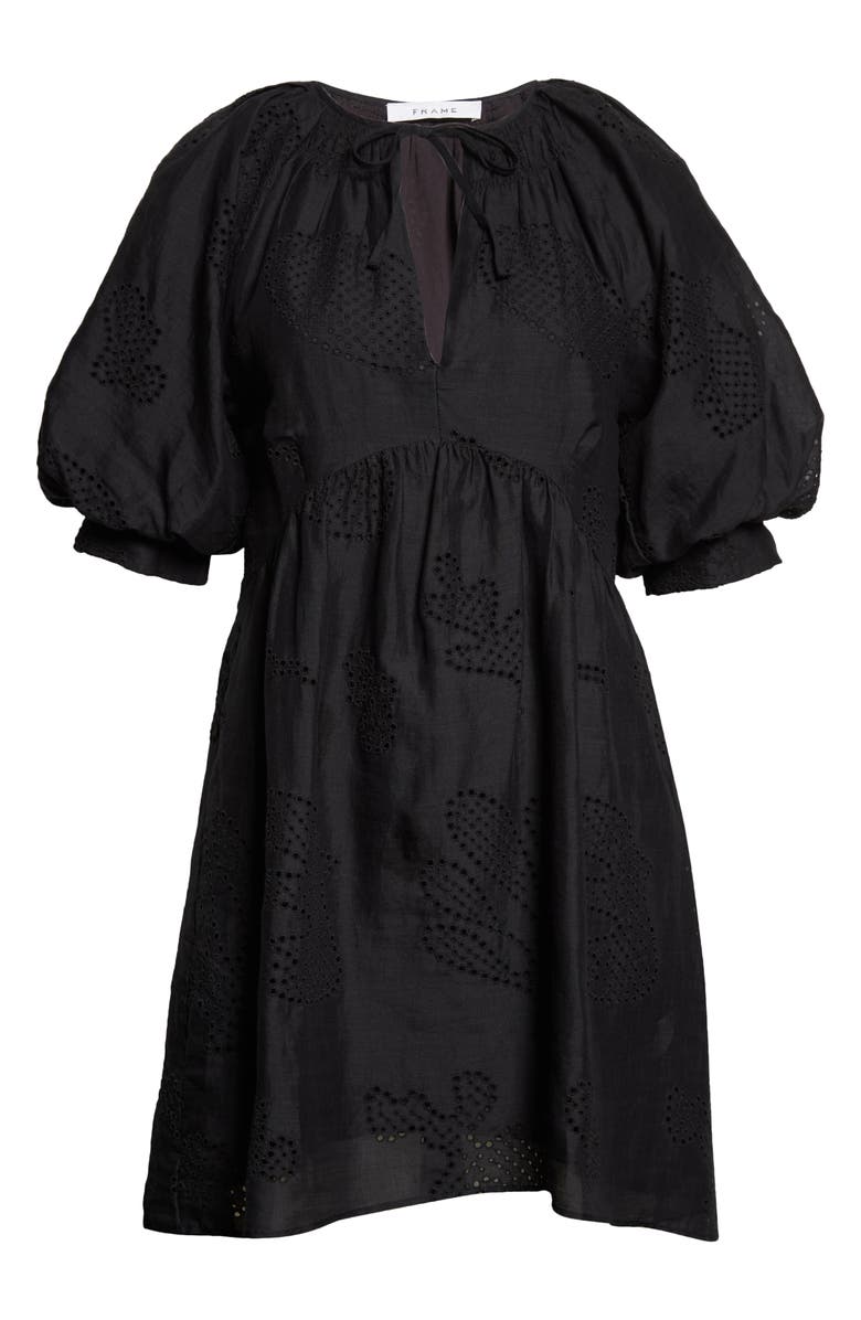 FRAME Puff Sleeve Eyelet Minidress, Alternate, color, 