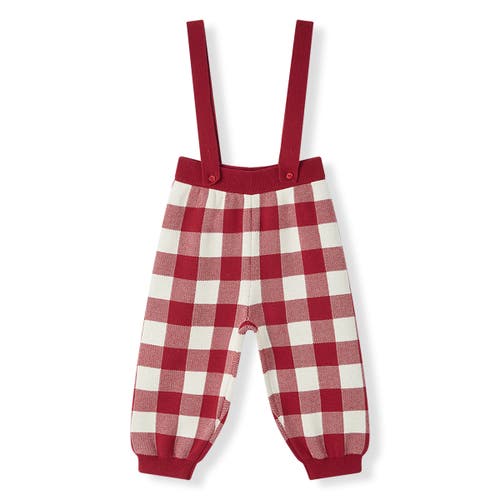 Milkbarn Knit Suspender Pants In Red