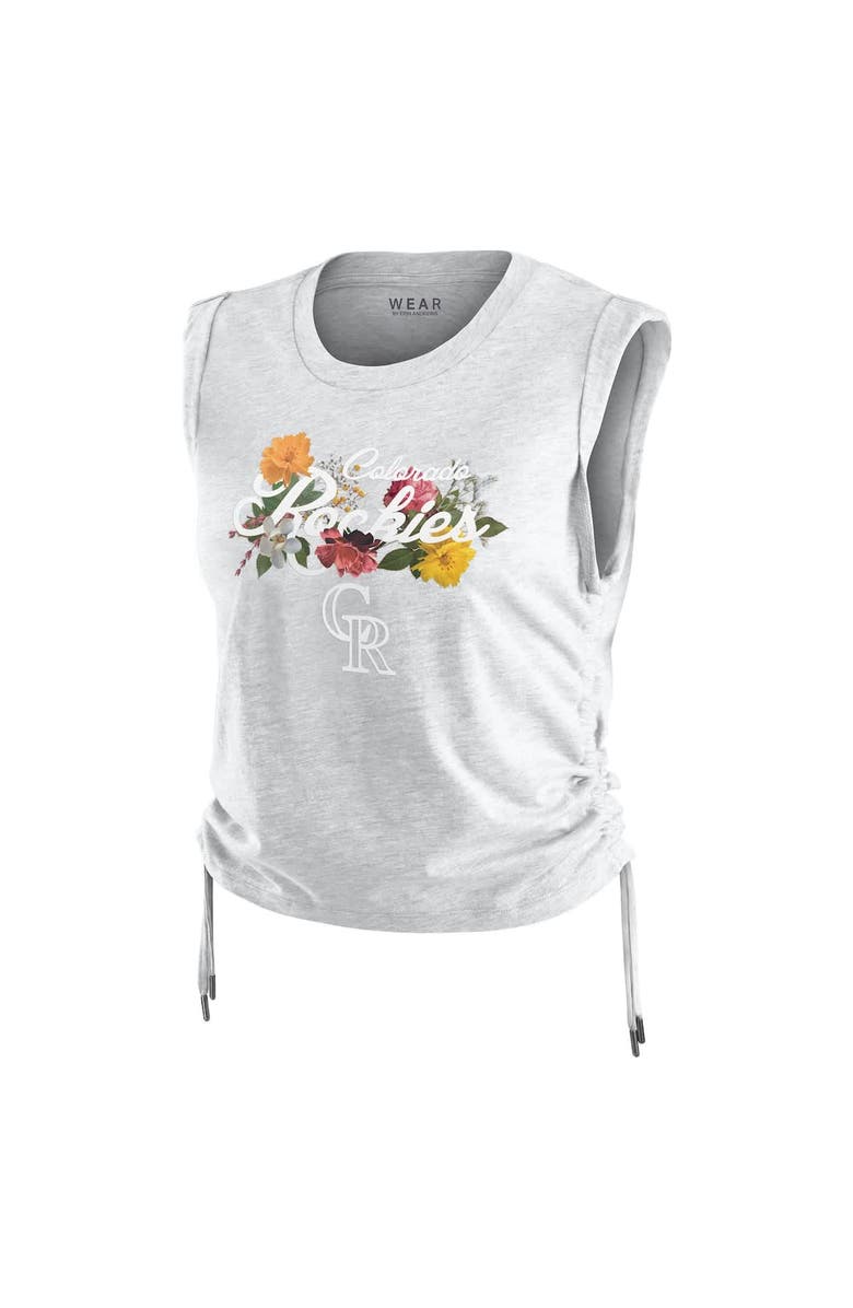 WEAR by Erin Andrews Women's WEAR by Erin Andrews Heather Gray Colorado Rockies Cinched Tank Top, Alternate, color, Heather Gray