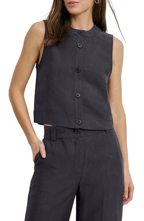 The Fine Line Pinstripe Button-Up Top