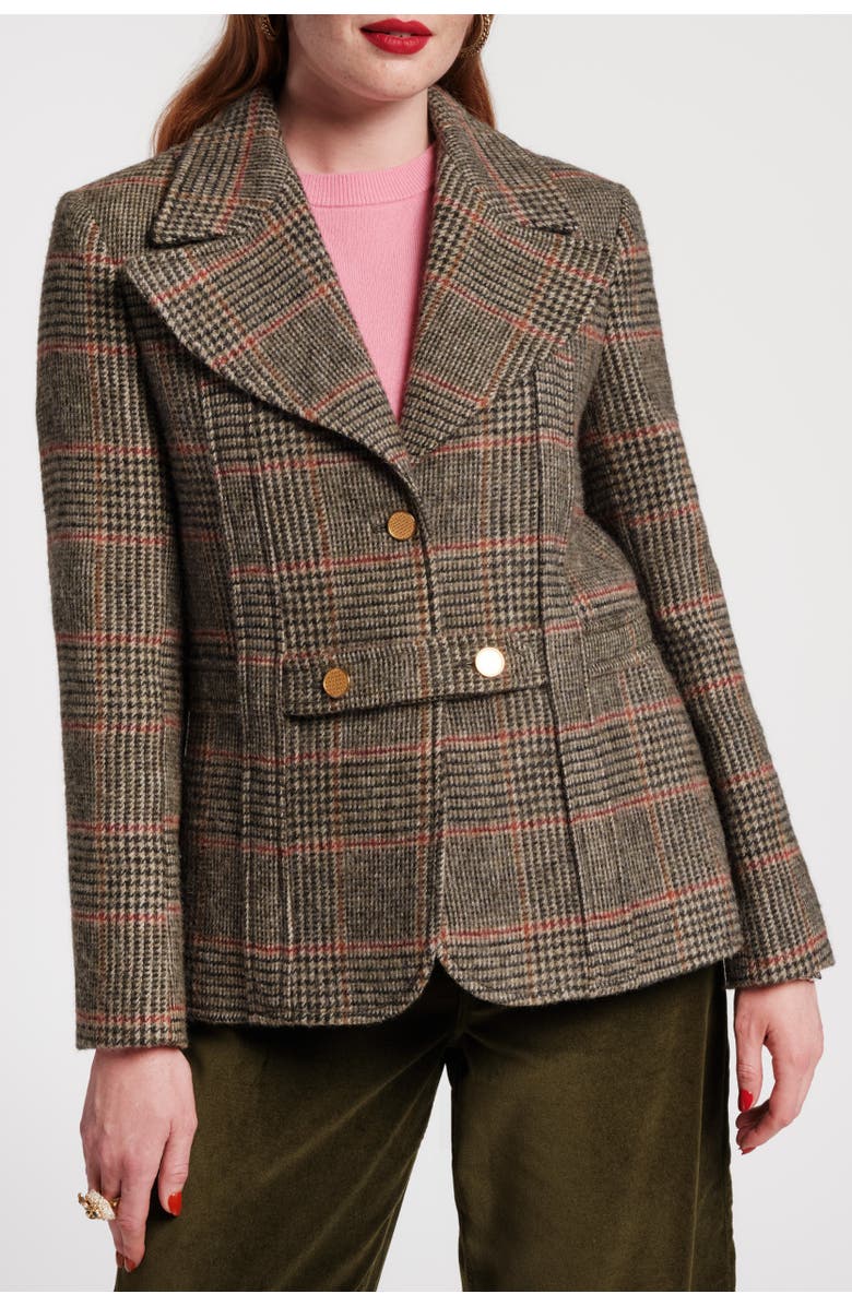 Frances Valentine Bobby Blazer Newbury Plaid Wool, Main, color, 