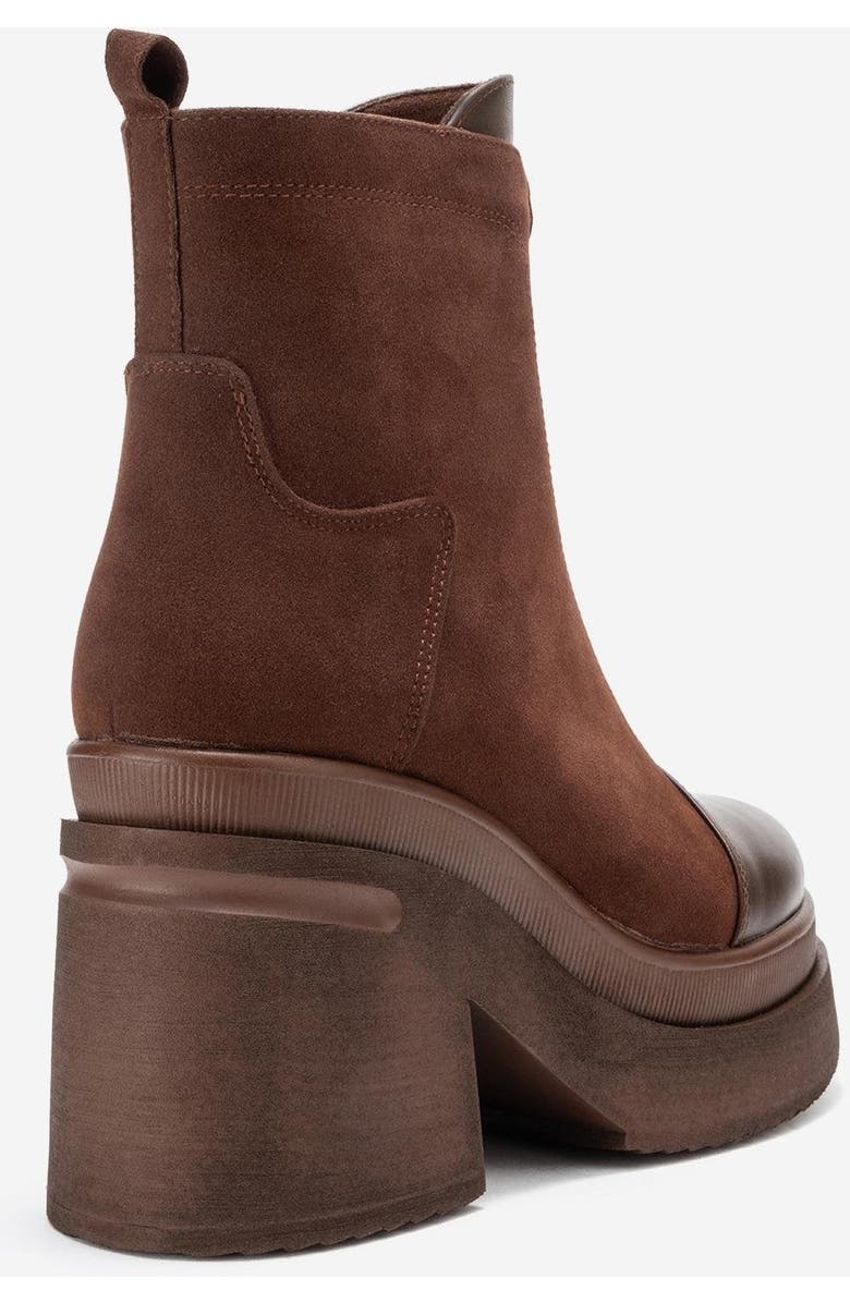 Prologue Shoes Ardenne Platform Zip Boot, Alternate, color, Brown Suede Faux Leather
