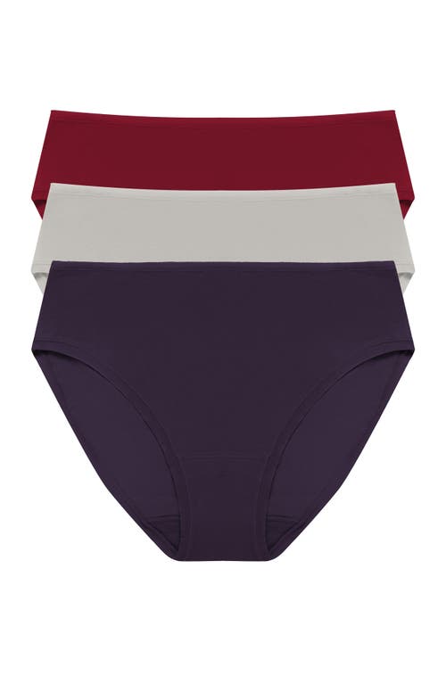 Natori Bliss Bare Cotton High Waist Brief 3-pack In Blue