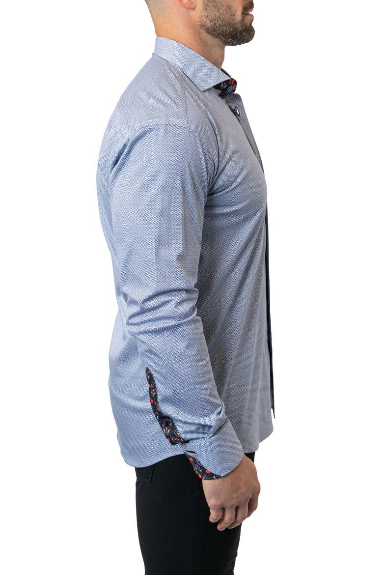 Einstein Stretchparallel 96 Blue Contemporary Fit Button-Up Shirt, Alternate, color, BLUE