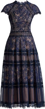 Tadashi Shoji Lace Fit & Flare Cocktail Midi Dress