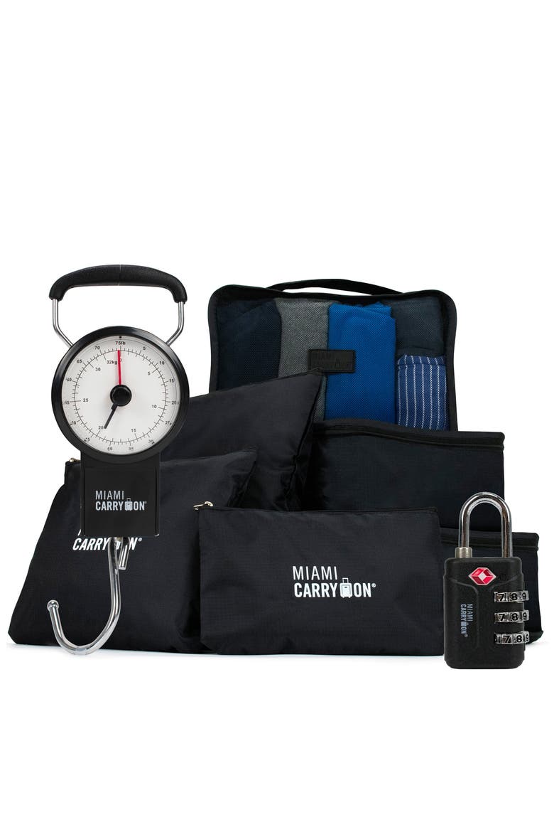 Essential Organizational 8 Piece Travel Kit, Main, color, Black